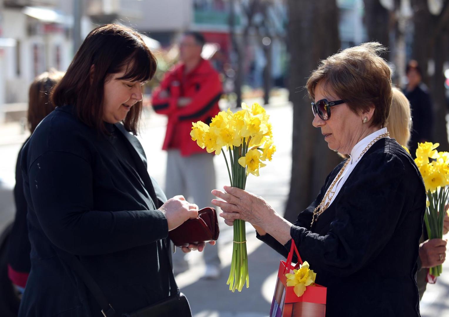 U Šibeniku je također obilježen Dan narcisa. Aktivistice Županijske lige protiv raka prodavale su narcise građanima.