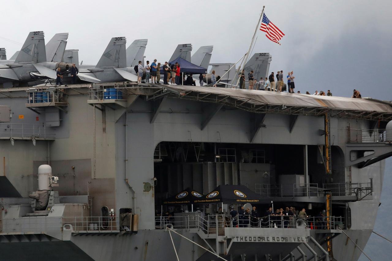 The USS Theodore Roosevelt (CVN-71) is seen while entering into the port in Da Nang, Vietnam