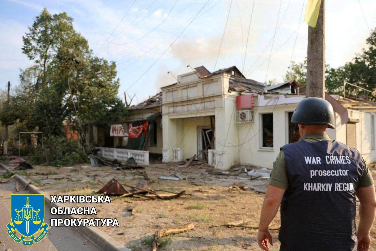 Aftermath of an airstrike in a location given as Kupyansk