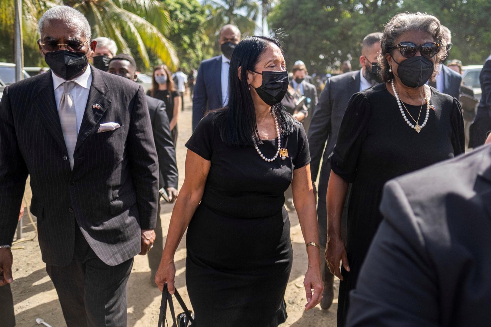 Haiti holds funeral for assassinated President Jovenel Moise in Cap-Haitien U.S. Ambassador to Haiti, Michele J. Sison, arrives for the funeral of late Haitian President Jovenel Moise, who was shot dead earlier this month, at his family home in Cap-Haitien, Haiti, July 23, 2021. REUTERS/Ricardo Arduengo RICARDO ARDUENGO