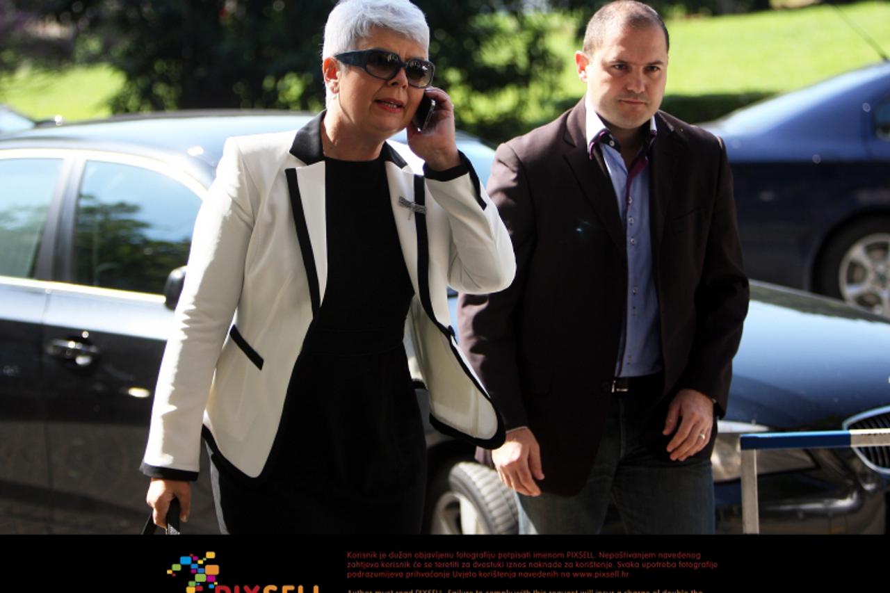 '19.05.2012., Zagreb - Predsjednica HDZ-a Jadranka Kosor dosla je u stranku nesto poslije 10 sati. Photo: Slavko Midzor/PIXSELL'