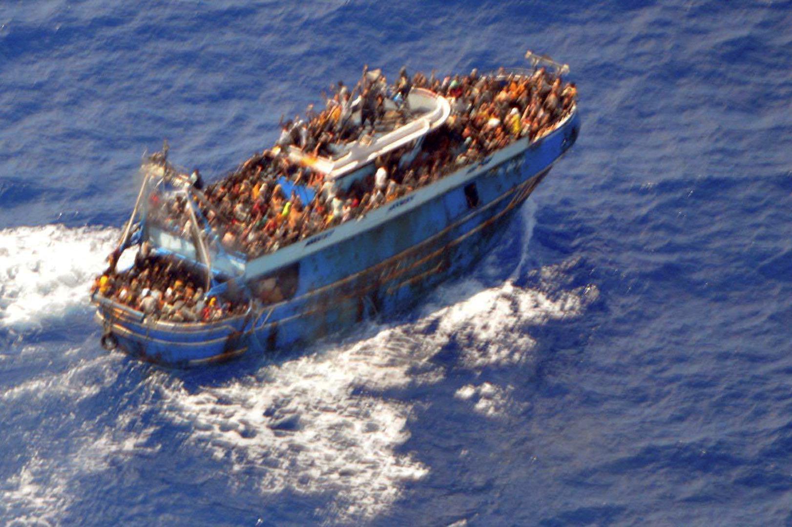 A undated handout photo provided by the Hellenic Coast Guard shows migrants onboard a boat during a rescue operation, before their boat capsized on the open sea, off Greece, June 14, 2023. Hellenic Coast Guard/Handout via REUTERS ATTENTION EDITORS - THIS IMAGE HAS BEEN SUPPLIED BY A THIRD PARTY. Photo: Hellenic Coast Guard/REUTERS