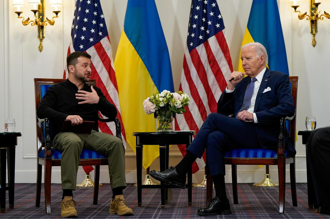 U.S. President Biden holds a bilateral meeting with Ukrainian President Zelenskiy, in Paris