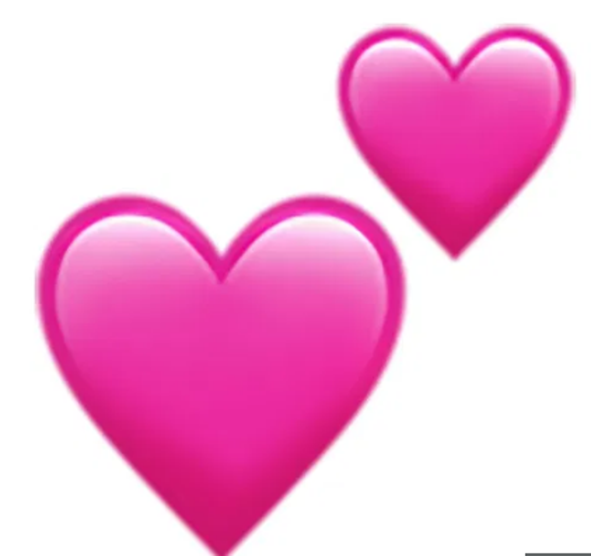Dva ružičasta srca govore 'ljubav je u zraku' odnosno, obostranu zaljubljenost. 
