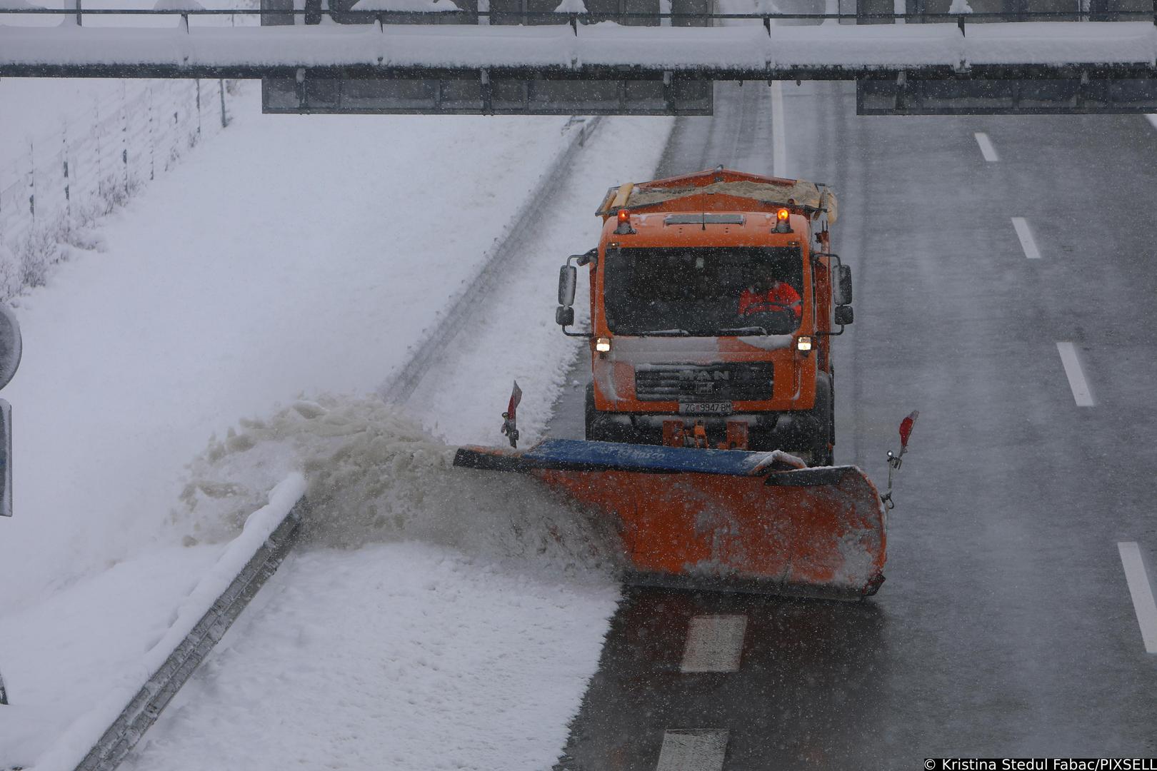 26.02.2023,Ogulin - Zimski uvjeti na autocesti A1 kod cvora Ogulin. Photo: Kristina Stedul Fabac/PIXSELL