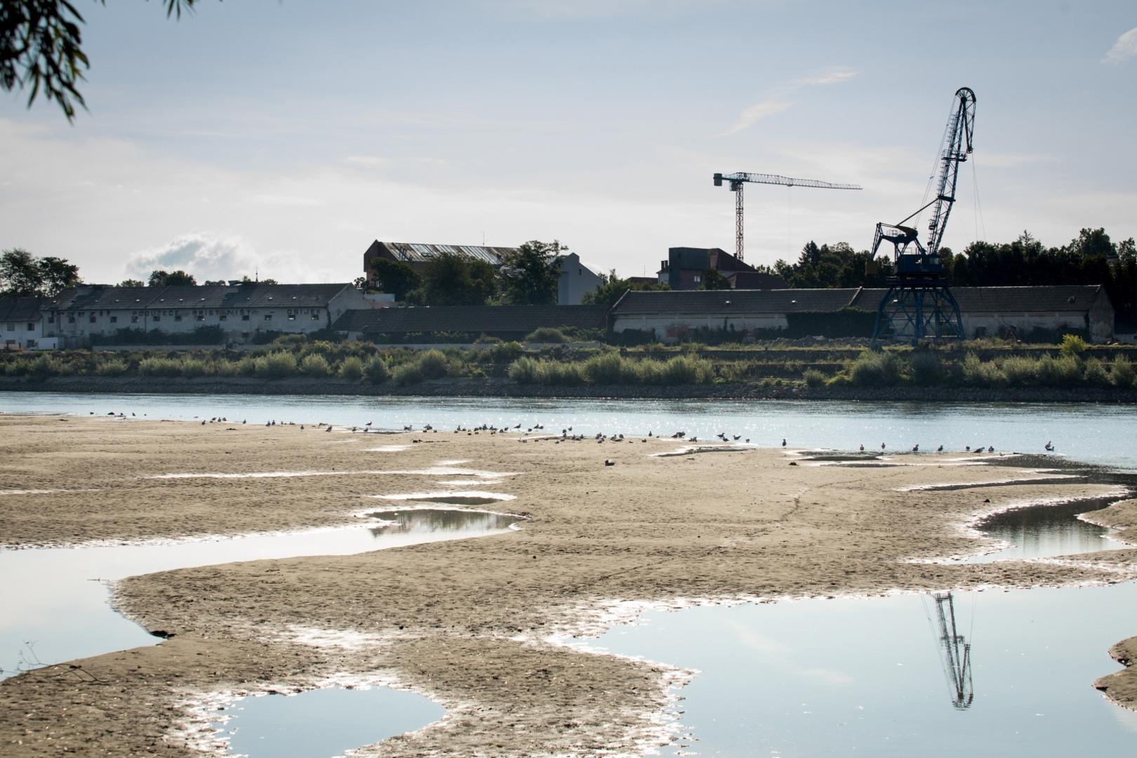 21.09.2021., Osijek - Niski vodostaj rijeke Drave. Photo: Dubravka Petric/PIXSELL