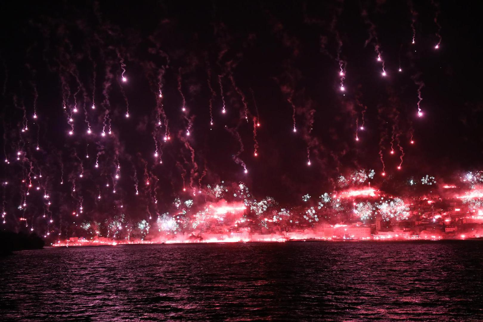 10.04.2023., Sibenik - Velikom bakljadom proslavljen 40.rodjendana navijacke skupine Funcuti. Photo: Dusko Jaramaz/PIXSELL