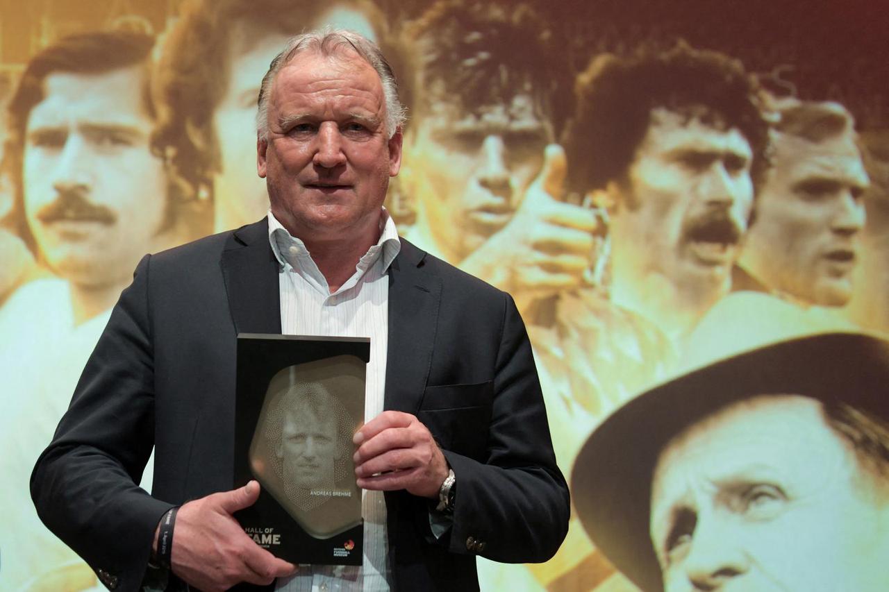 FILE PHOTO: German soccer legend Andreas Brehme poses after being included into the Hall of Fame