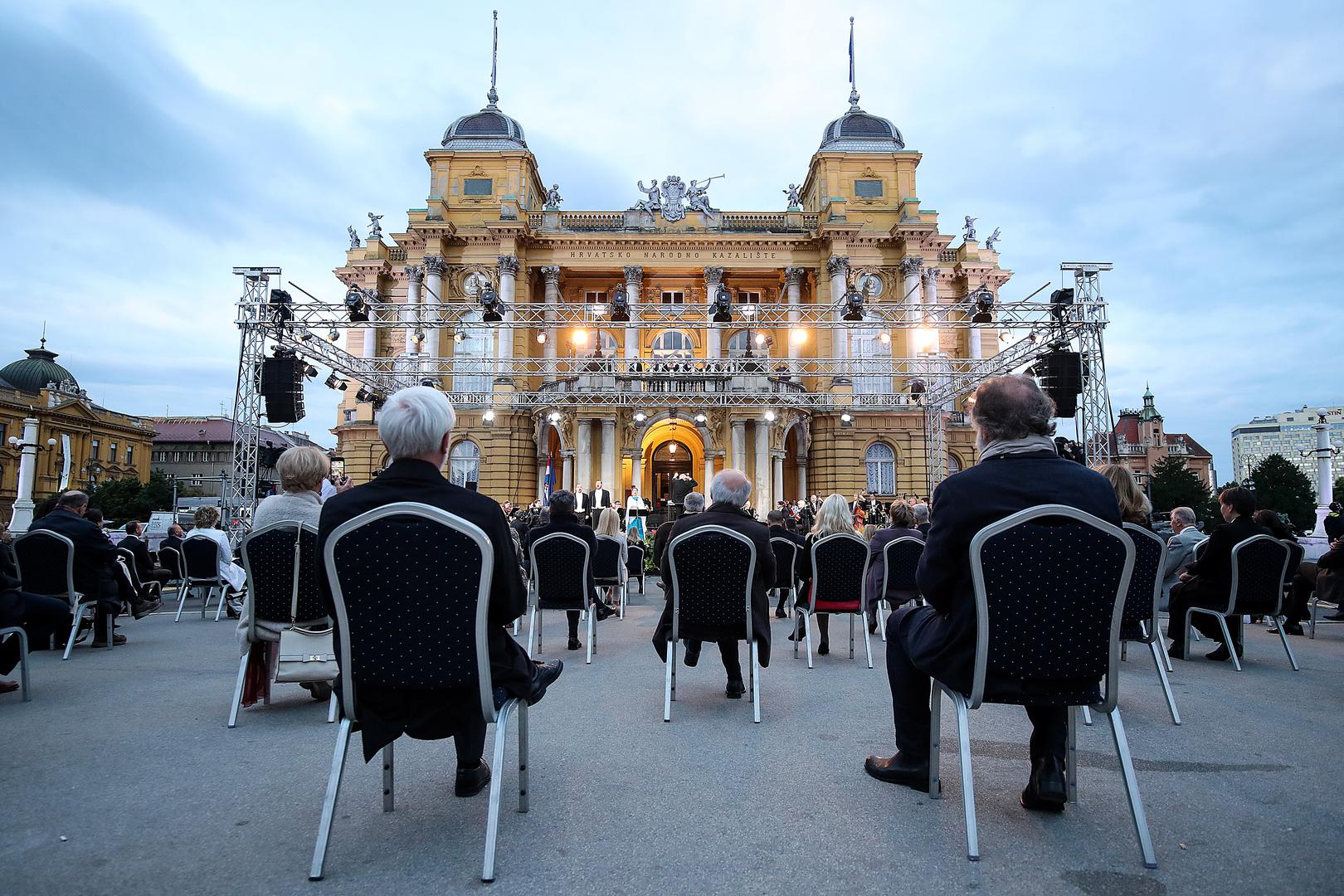 30.05.2020., Zagreb - Svecani koncert ispred HNK u povodu Dana drzavnosti. 

Photo: Goran Stanzl/PIXSELL