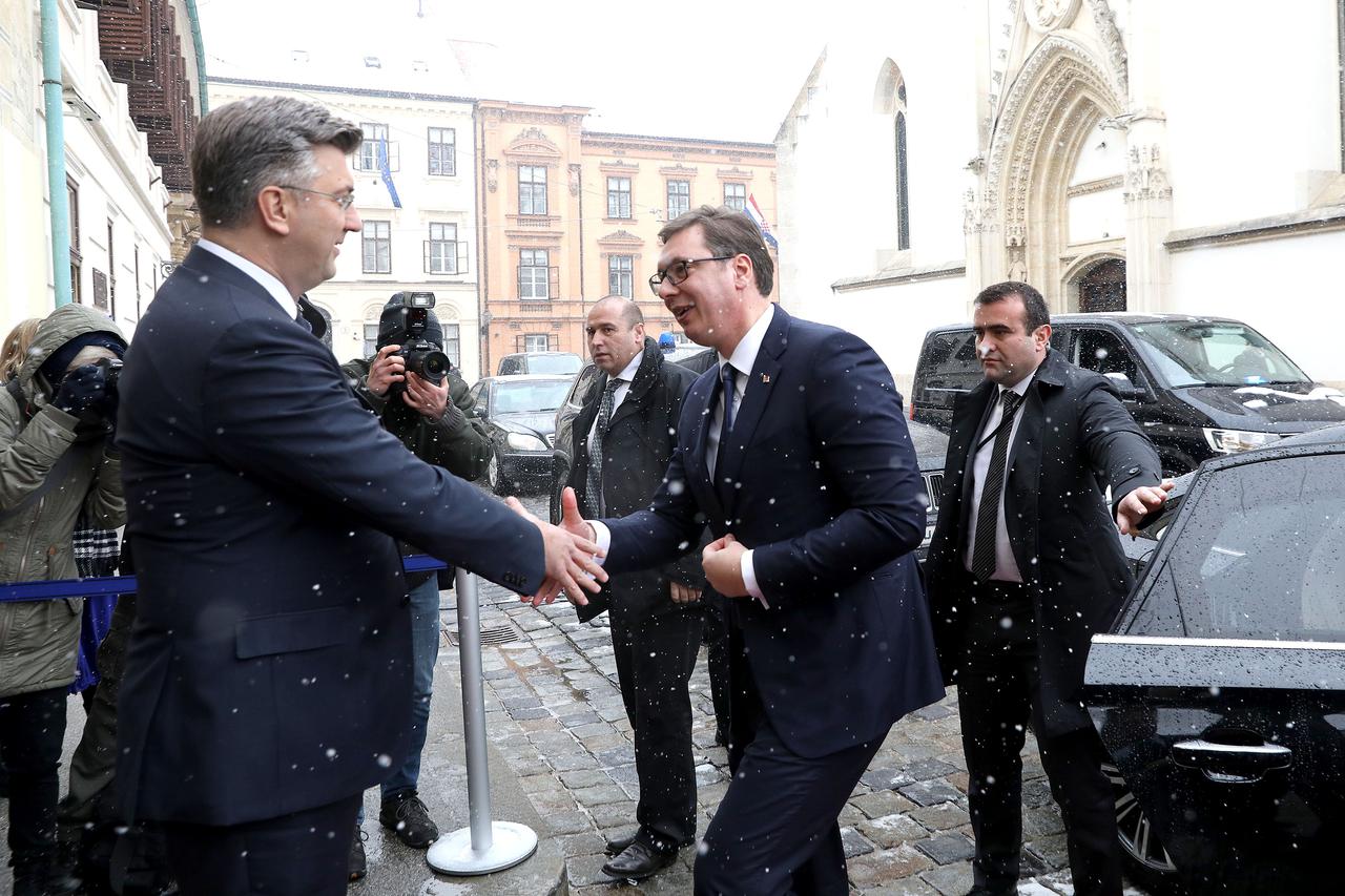 Zagreb: Andrej Plenković susreo se s predsjednikom Republike Srbije Aleksandrom Vučićem