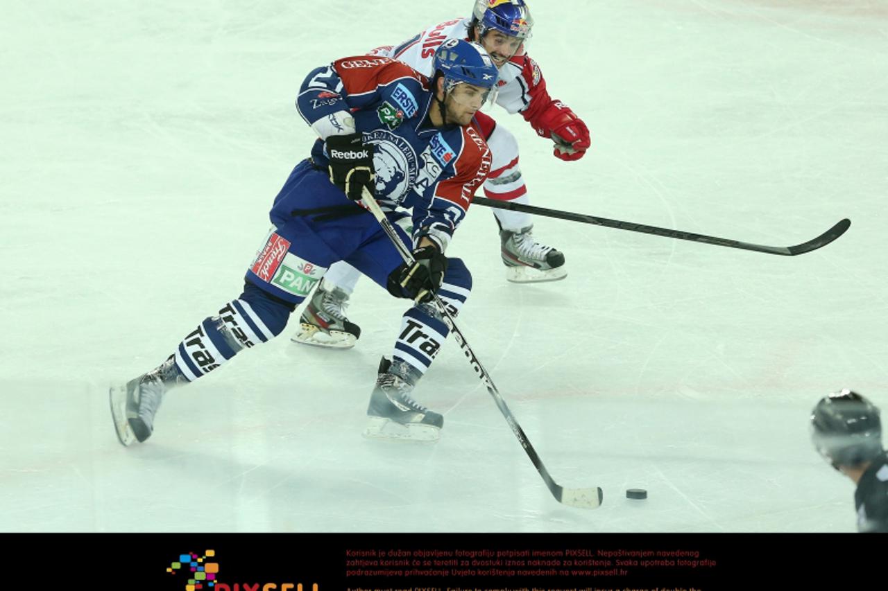 '18.11.2012., Arena Zagreb, Zagreb - Arena Ice Fever, KHL Medvescak Zagreb - EC Red Bull Salzburg. Dustin Jeffrey.  Photo: Igor Kralj/PIXSELL'