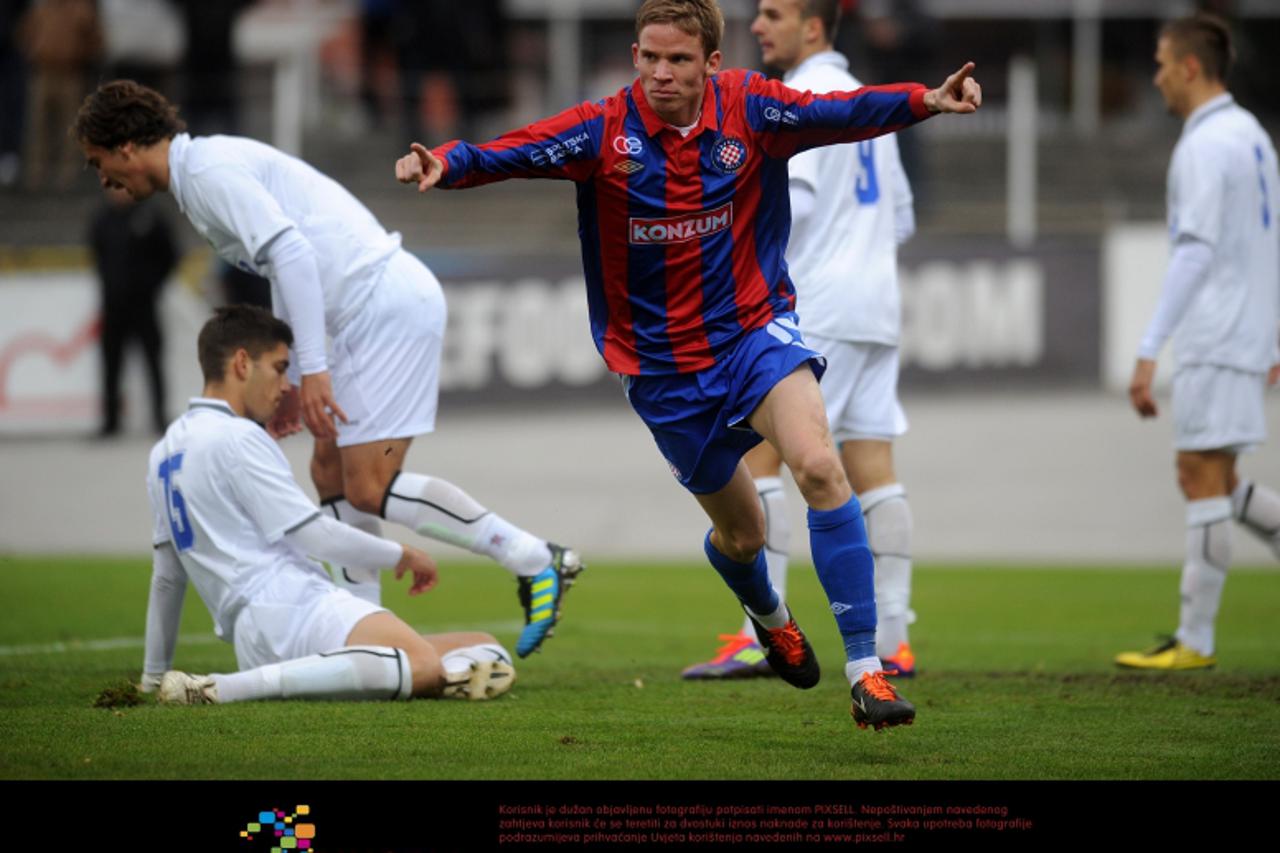 \'21.10.2011., Zagreb - Nogometna utakmica 12. kola MAXtv Prve hrvatske nogometne lige, NK Lucko - HNK Hajduk. Marin Tomasov Photo: Daniel Kasap/PIXSELL\'