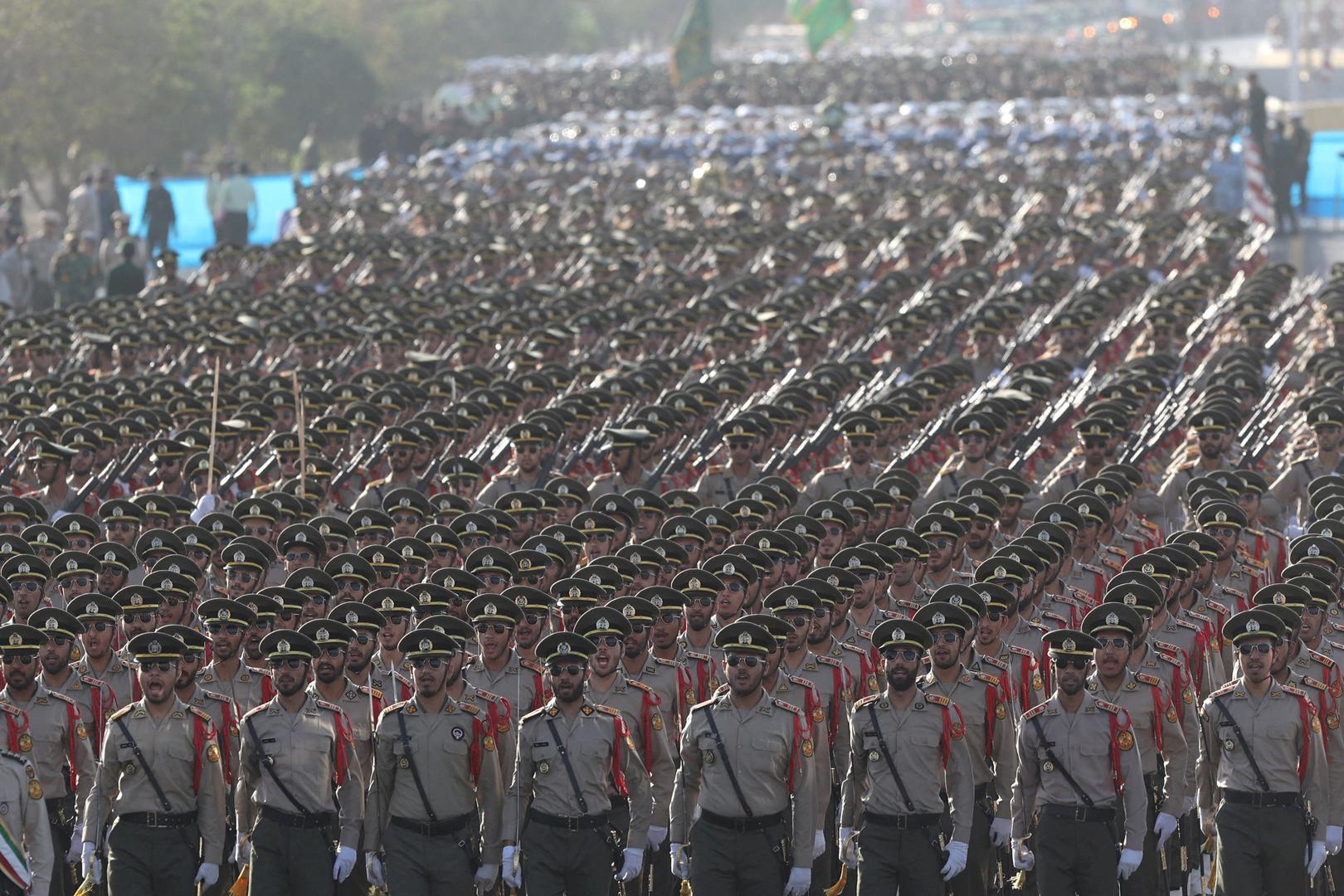 Iranian armed forces members march during the annual military parade in Tehran, Iran, September 21, 2024. Majid Asgaripour/WANA (West Asia News Agency) via REUTERS ATTENTION EDITORS - THIS IMAGE HAS BEEN SUPPLIED BY A THIRD PARTY. Photo: MAJID ASGARIPOUR/REUTERS