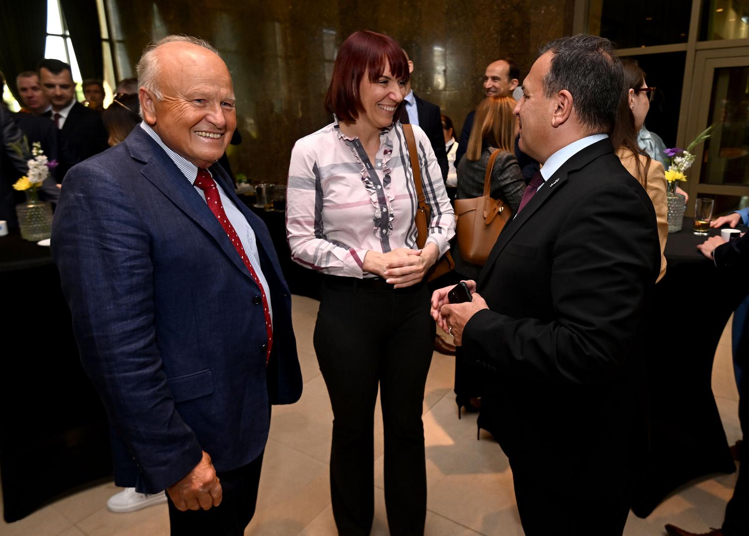 22.05.2023., Zagreb - U koncertnoj dvorani Vatroslav Lisinski predsjednik Vlade Andrej Plenkovic otvorio je konferenciju Ulazak Hrvatske u Europski stabilizacijski mehanizam kao 20. clanica. Slavko Linic, Vili Beros Photo: Marko Lukunic/PIXSELL