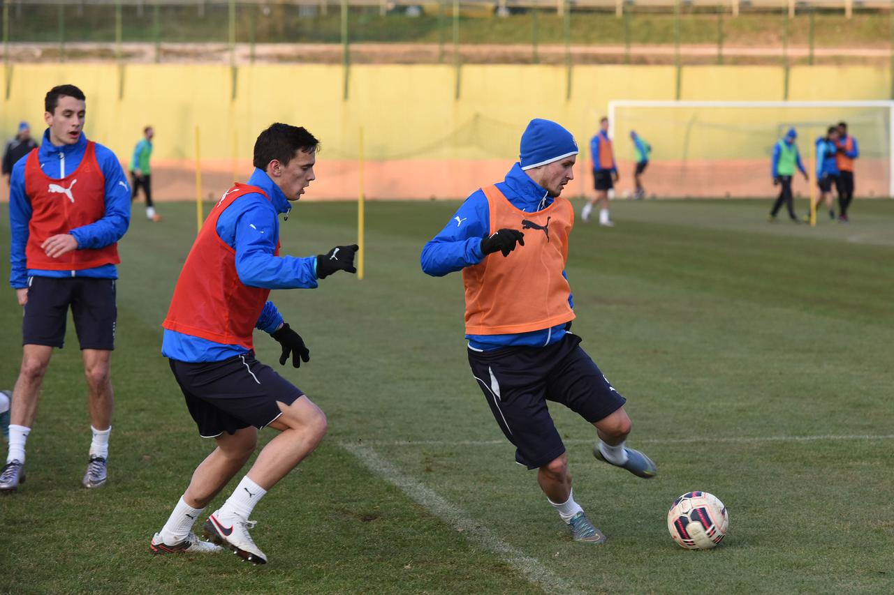 19.01.2016., Rovinjsko Selo - Igraci nogometnog kluba Dinamo poslijepodnevni trening u sklopu priprema odradili na stadionu u Rovinjskom Selu. Petar Stojanovic.  Photo: Dusko Marusic/PIXSELL