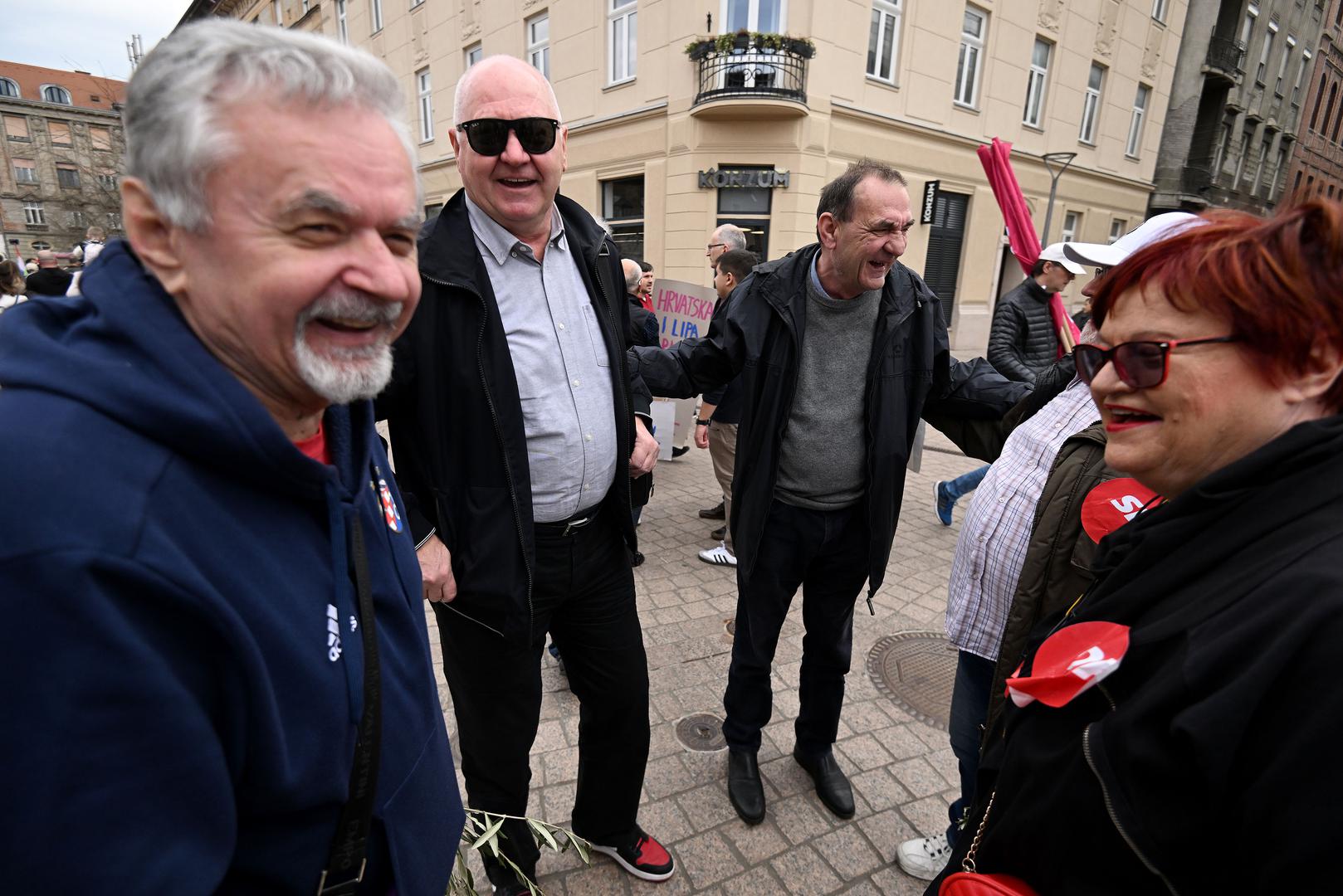 23.03.2024., Zagreb - Koalicija Rijeke pravde i stranka Možemo! mjesec dana uoci izbora, odrzali su prosvjedne skupove pod nazivom 'Dosta je!', istodobno u pet gradova s kojih su opet porucili da je 'dosta tiranije, lazi i korupcije, dosta je HDZ-a' te najavljuju da ce oni Hrvatskoj vratiti nadu i buducnost.  Photo: Marko Lukunic/PIXSELL