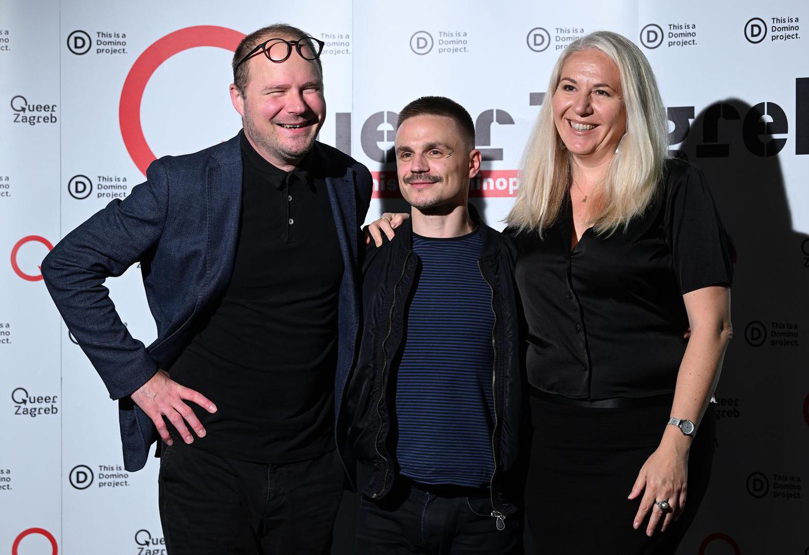 18.05.2023., Zagreb - Udruga Domino u Zagrebackom plesnom centru otvara 21. Queer Zagreb sezonu premijerom plesne predstave HEROES autora Brune Isakovica i Mije Zalukar. Luka Korlaet, Bruno Isakovic, Danijela Stojanovic Photo: Marko Lukunic/PIXSELL