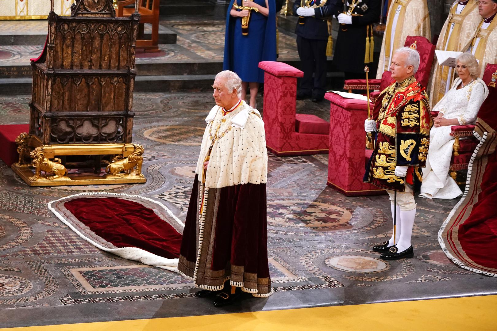 King Charles III during his coronation ceremony in Westminster Abbey, London. Picture date: Saturday May 6, 2023. Photo: Yui Mok/PRESS ASSOCIATION