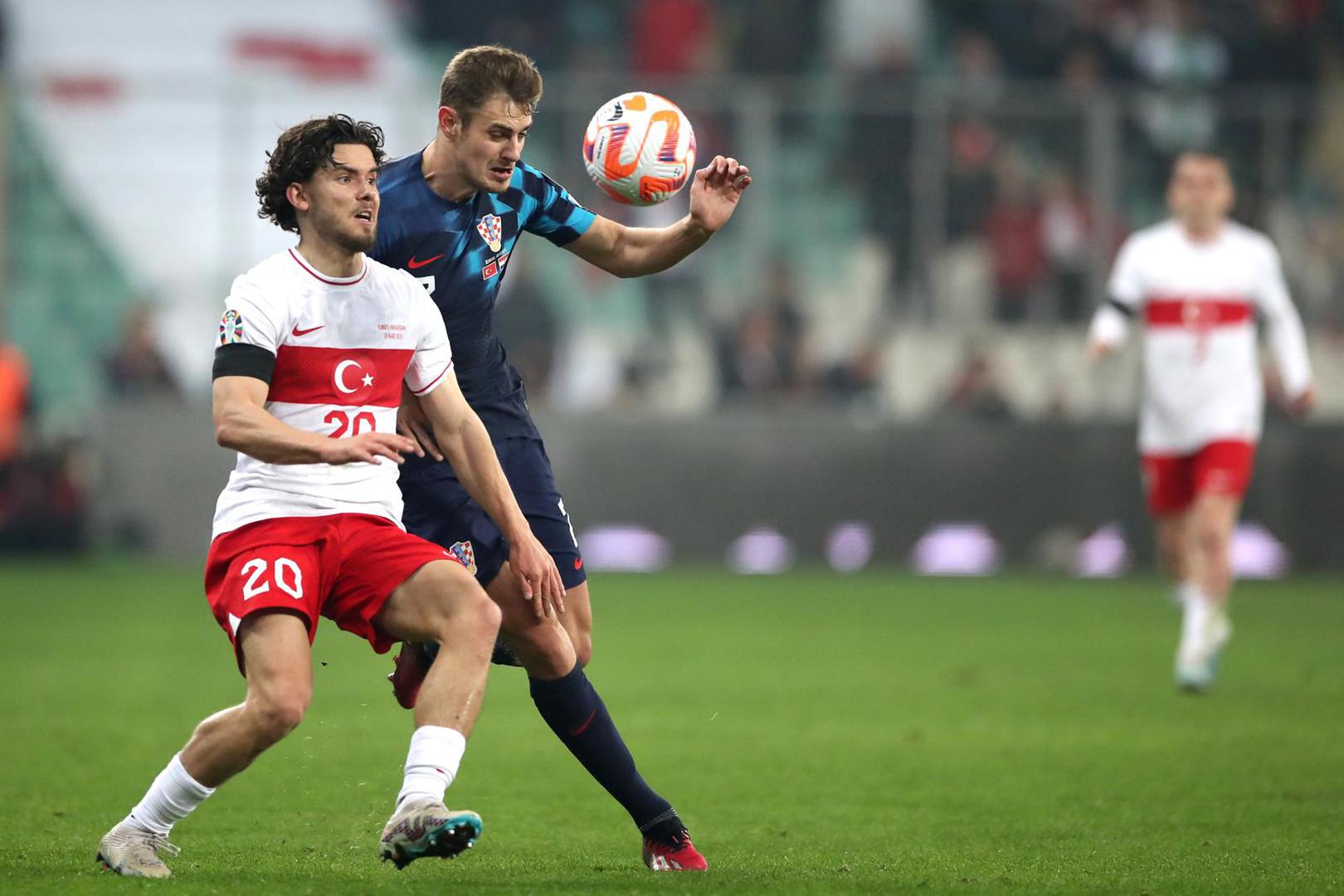 28.03.2023., stadion Timsah Arena, Bursa, Turska - Kvalifikacije za Europsko prvenstvo 2024. godine, skupina D, 2 kolo, Turska - Hrvatska. Photo: Slavko Midzor/PIXSELL