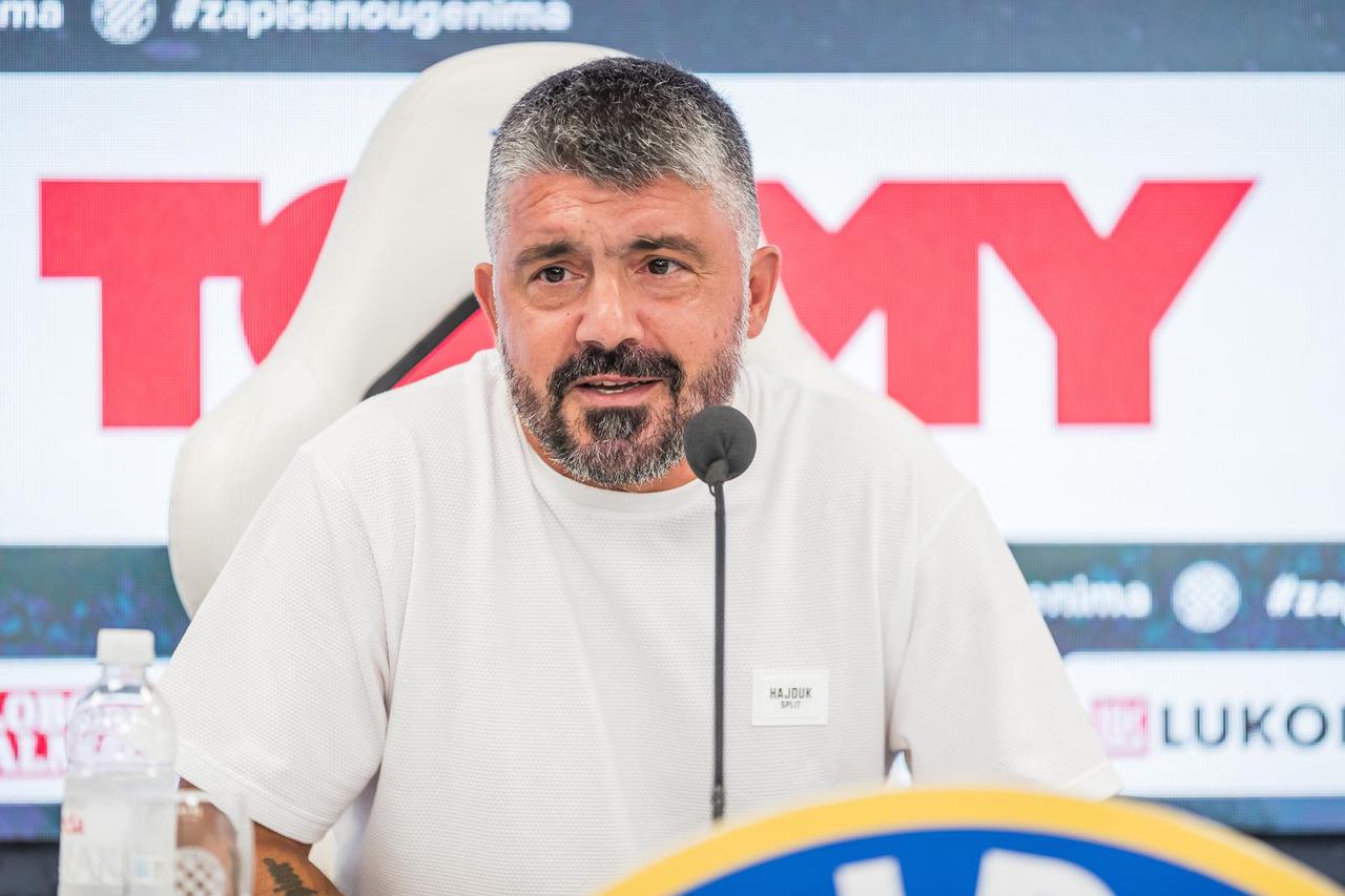 Split: Gennaro Gattusoo i Zvonimir Šarlija povodom utakmice  Hajduka i Tsrshavna održali konferenciju za medije 