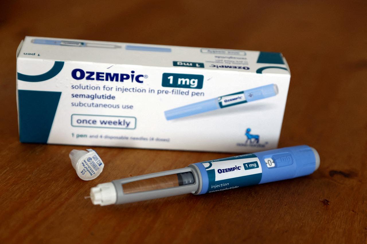 A box of Ozempic and contents sit on a table in Dudley