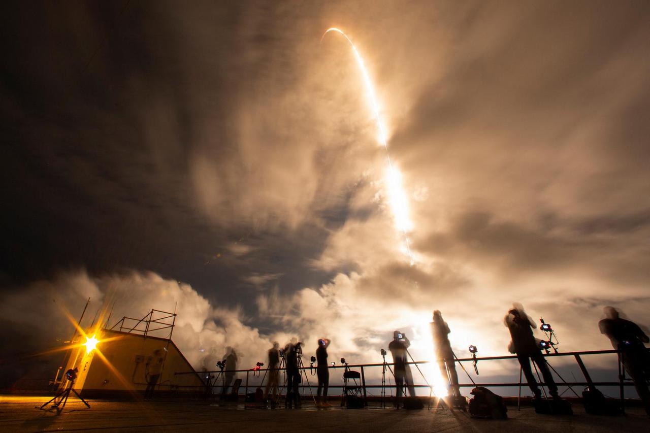 A SpaceX Falcon 9 rocket lifts off with Polaris Dawn, a private human spaceflight mission, in Cape Canaveral