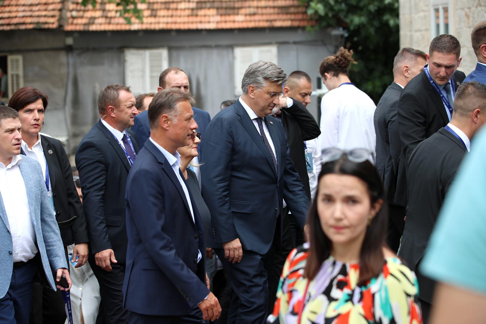 06.08.2023., Sinj -Andrej Plenkovic dolazi na 308. Sinjska alka  Photo: Zvonimir Barisin/PIXSELL