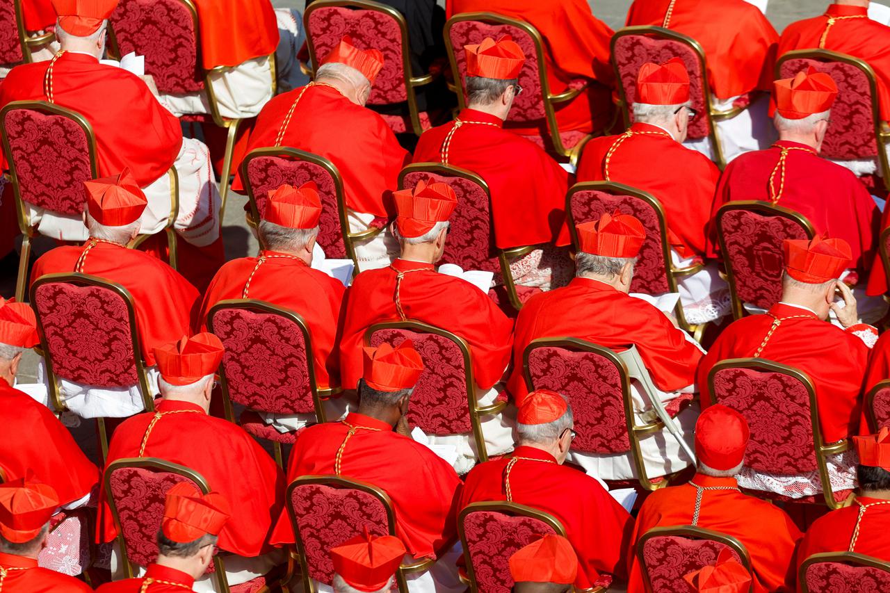 Pope Francis leads a consistory ceremony