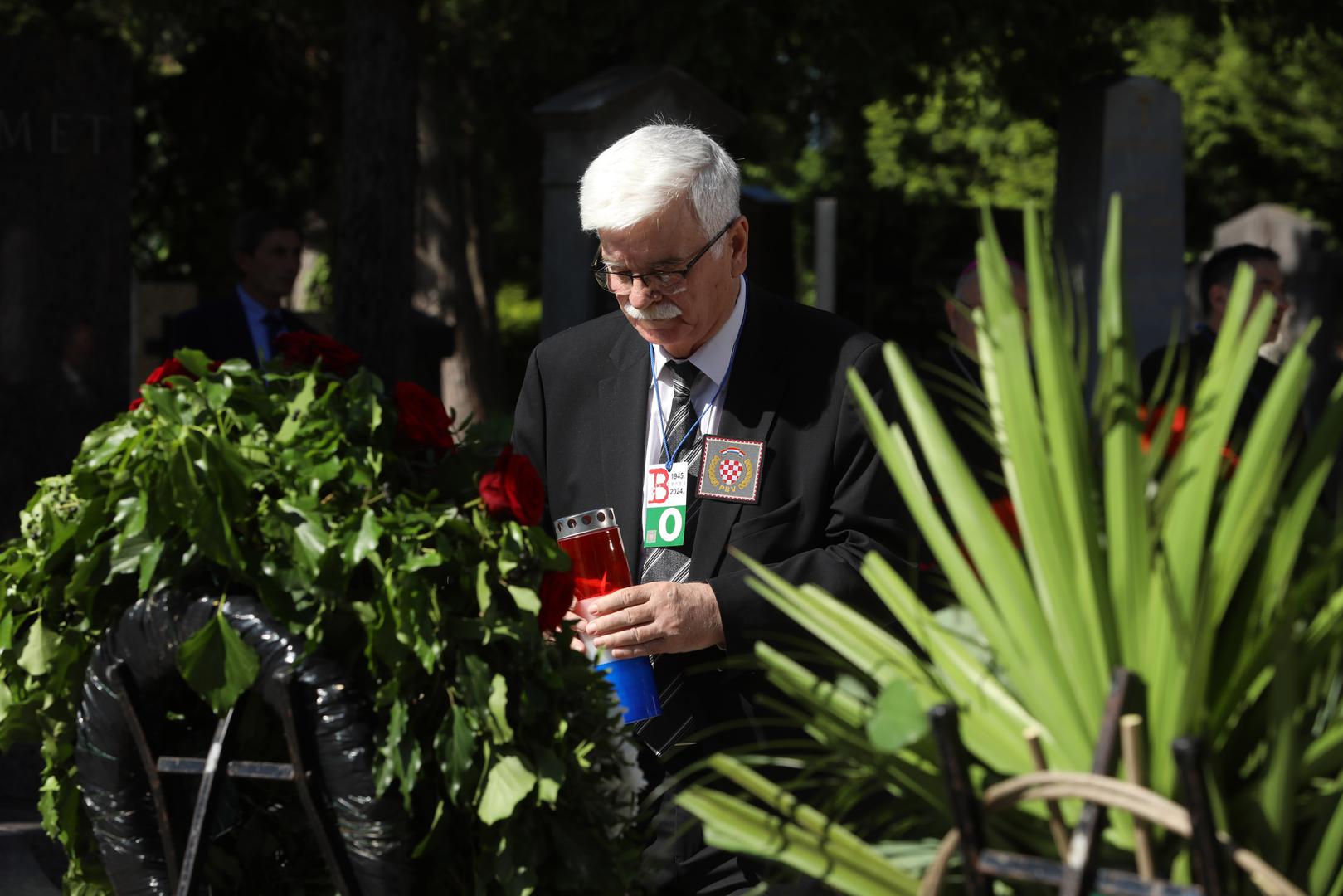 18.05.2024., Zagreb - Komemoracija za zrtve Bleiburske tragedije i Kriznog odrzana je kod Sredisnjeg kriza na groblju Mirogoj. Milan Kovac Photo: Robert Anic/PIXSELL