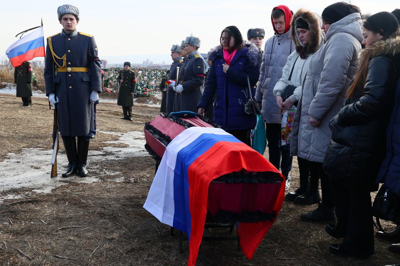 Funeral of Russian serviceman Razumov who was killed in special military operation in Ukraine