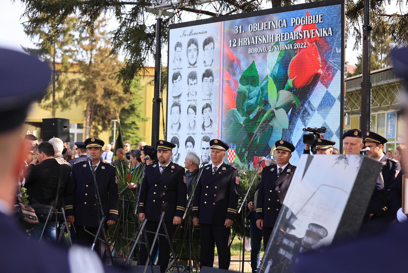 02.05.2022., Borovo - Obiljezavanje 31. obljetnice stradavanja dvanaestorice hrvatskih redarstvenika - Memorijal 12 redarstvenika.
  Photo: Davor Javorovic/PIXSELL