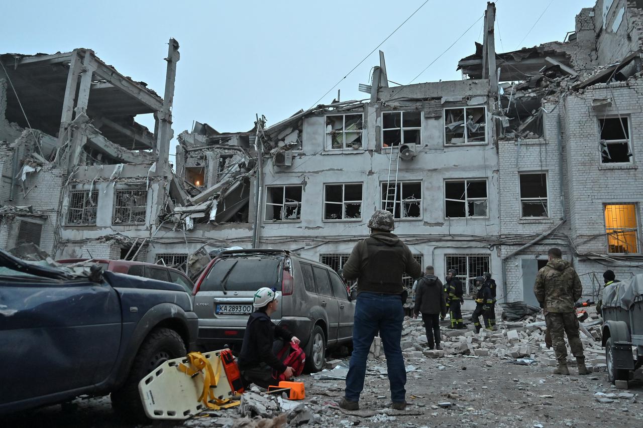 Aftermath of a Russian missile strike in Zaporizhzhia