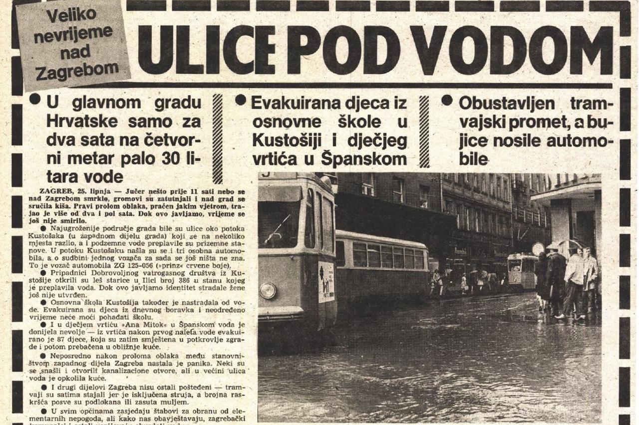 Potop u Zagrebu u lipnju 1975.