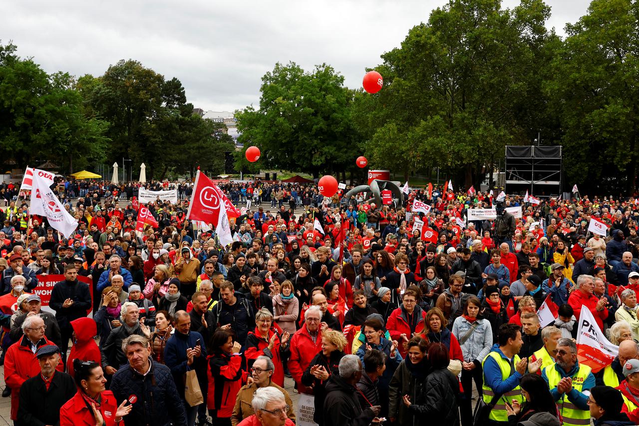 Trade Unions protest against surging energy prices in Vienna