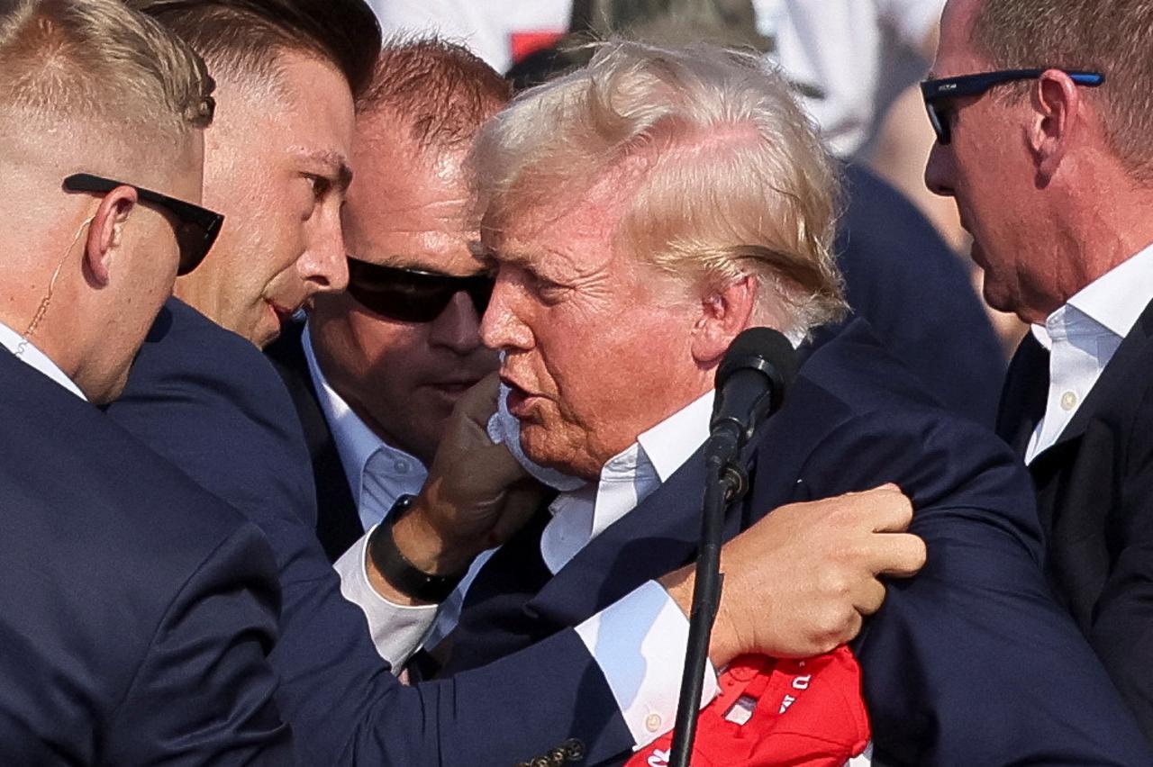 Republican presidential candidate Donald Trump holds a campaign rally in Butler