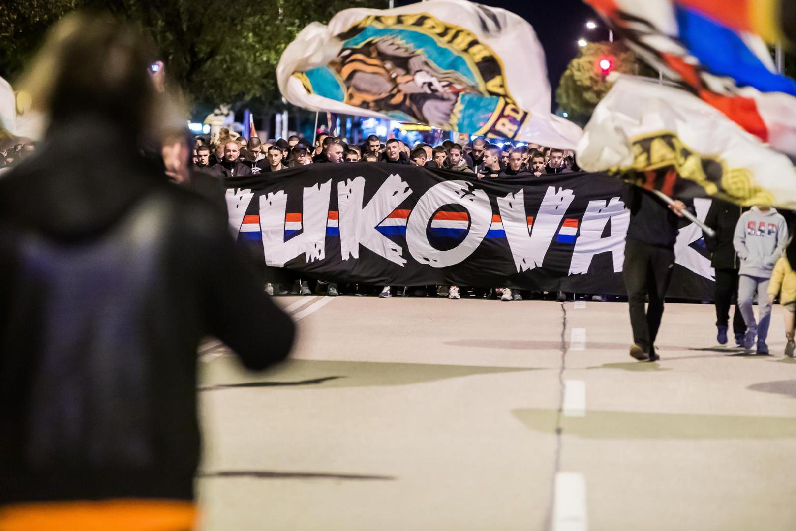 18.11.2023., Split - Mimohod Torcide od pocetka Vukovarske ulice do murala posvecenih Gradu heroju Vukovaru i junacima Domovinskog rata. Photo: Zvonimir Barisin/PIXSELL