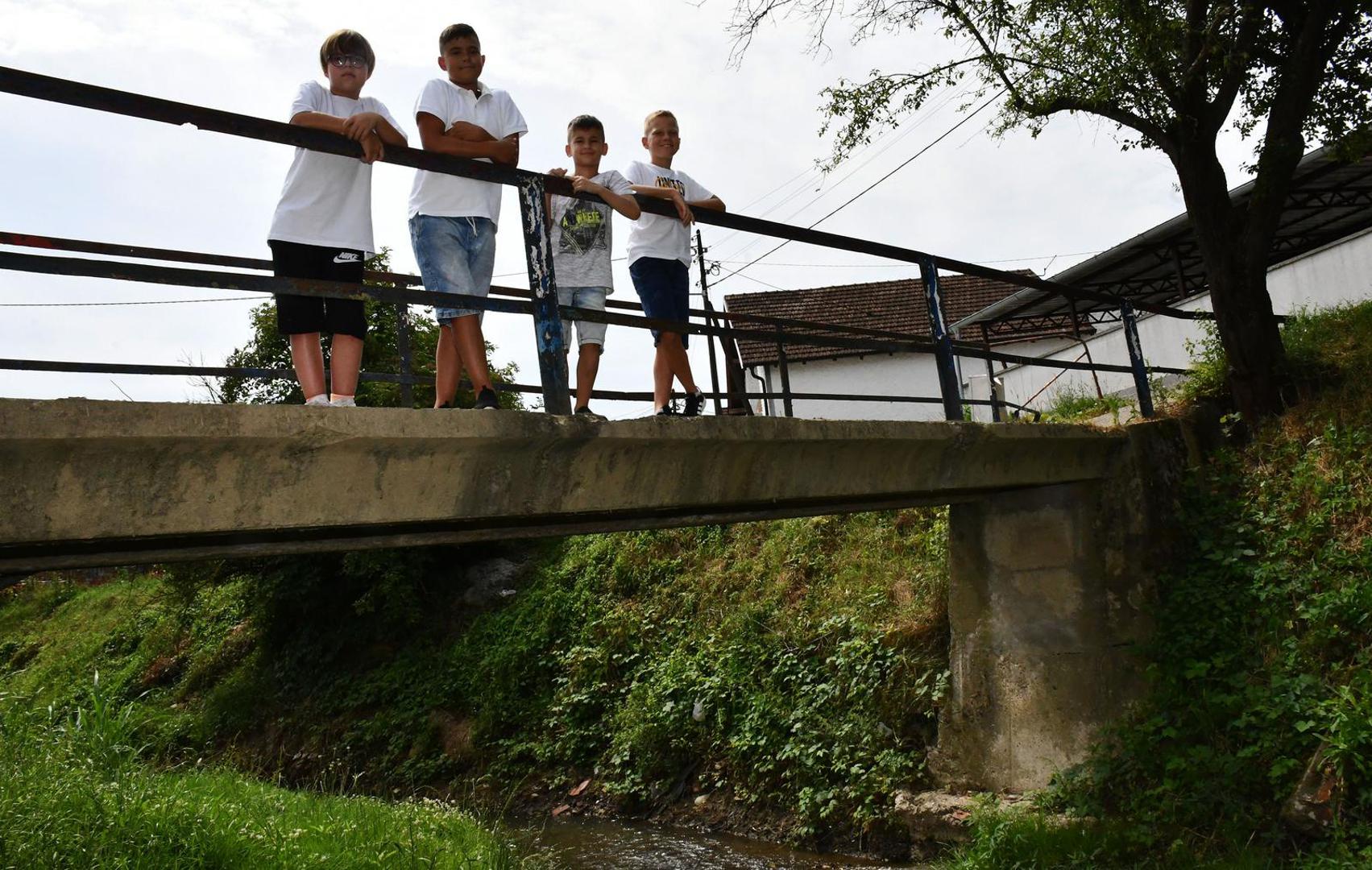 13.07.2023., Cernik - Djecaci iz Cernika spasili su psa Rex-a od sigurnog utapljanja Photo: Ivica Galovic/PIXSELL