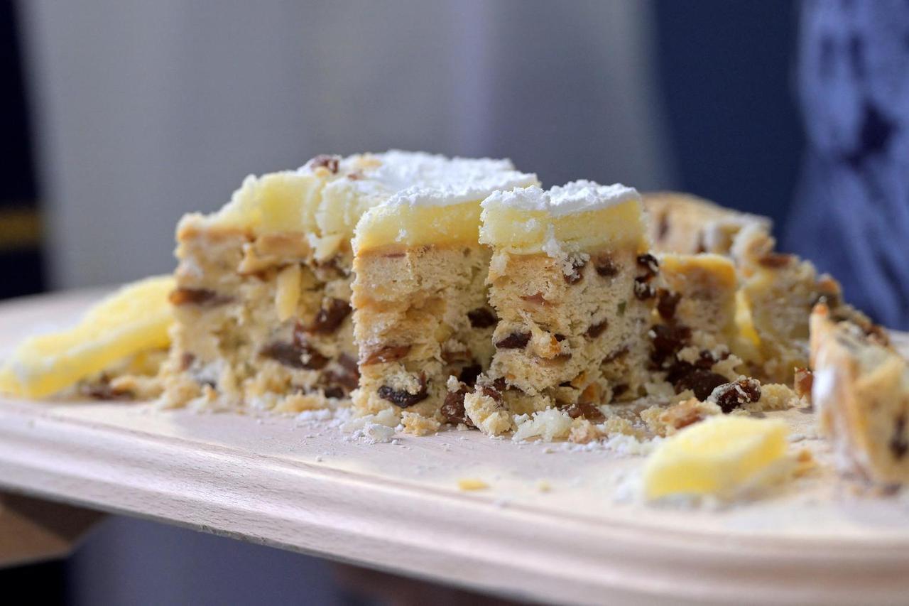 Germany's oldest Christmas market Striezelmarkt celebrates a 1.9-ton Stollen cake, in Dresden