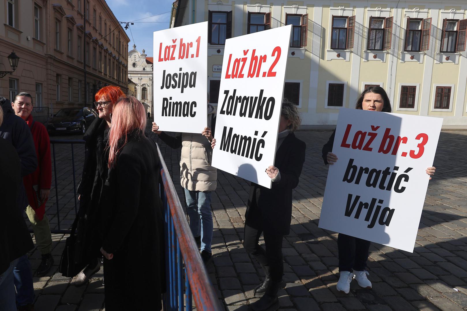 06.02.2024., Zagreb - Na konferenciji za medije stranke Mozemo odrzanoj na Trgu svetog Marka o temi "Turudiceve lazi su Plenkoviceve lazi" govorili su zastupnici stranke.
 Photo: Patrik Macek/PIXSELL