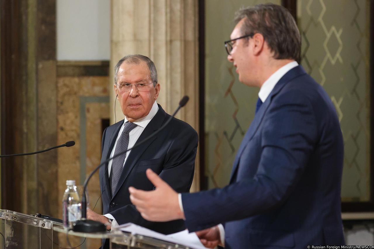 Russia Foreign Minister Lavrov meets with Serbia President Vucic