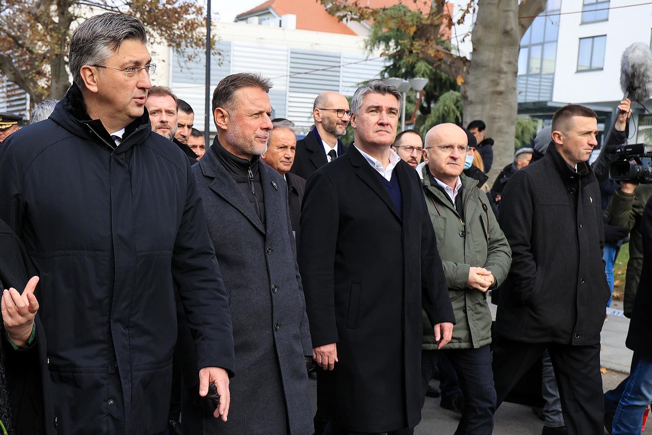 Zoran Milanović, Andrej Plenković i Gordan Jandroković zajedno u Koloni sjećanja za Vukovar