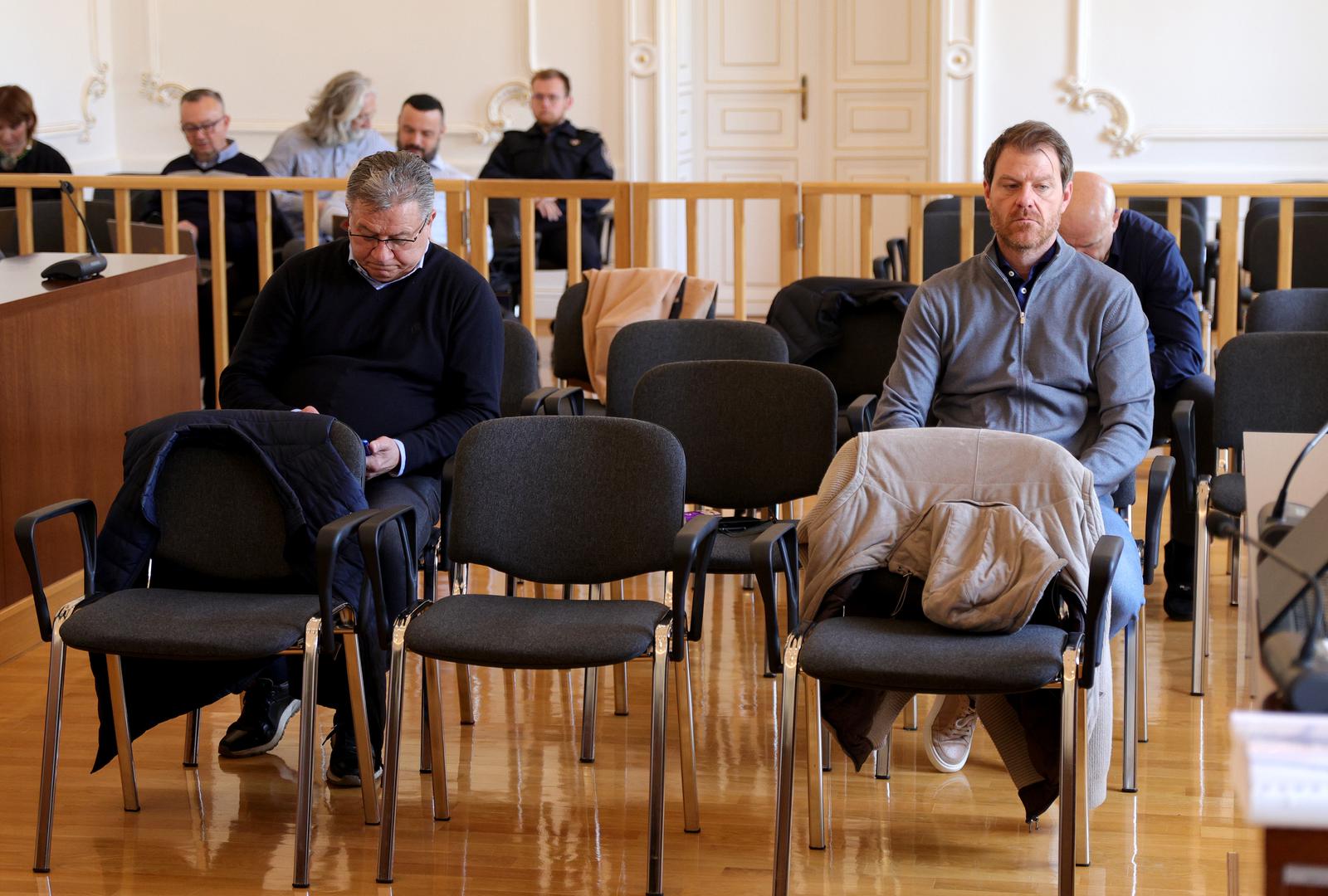 26.03.2024., Osijek - Na Zupanijskom sudu u Osijeku nastavljeno je sudjenje braci Mamic i drugima. Damir Vrbanovic, Mario Mamic  Photo: Borna jaksic/PIXSELL