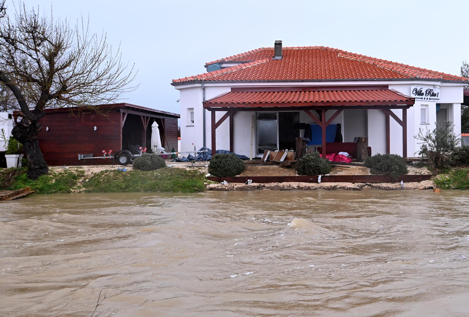 11.03.2024., Zadar - Posljedice jakjon nevremena i kise koja je pala 164 litre po cetvornom metru. Photo: Dino Stanin/PIXSELL