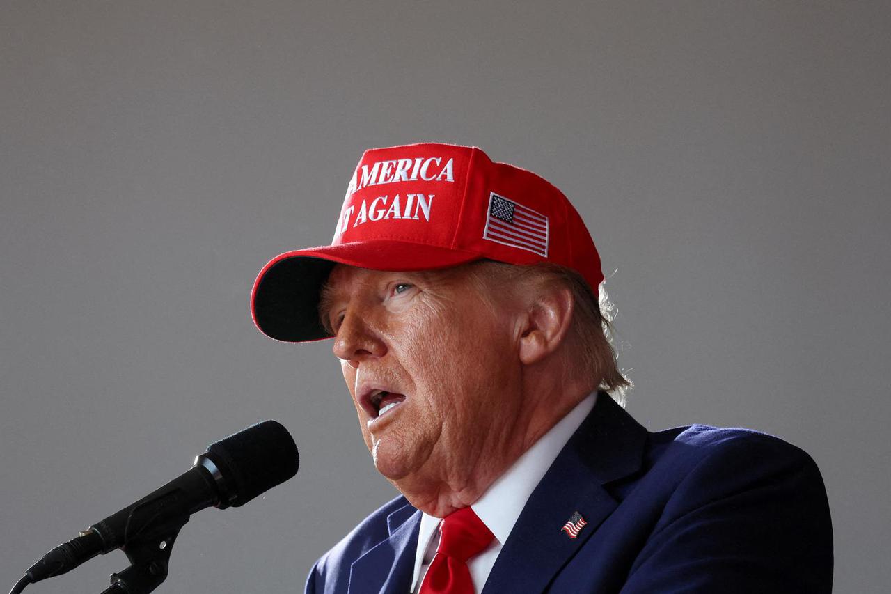 FILE PHOTO: Republican presidential nominee and former U.S. president Donald Trump holds a rally in Juneau