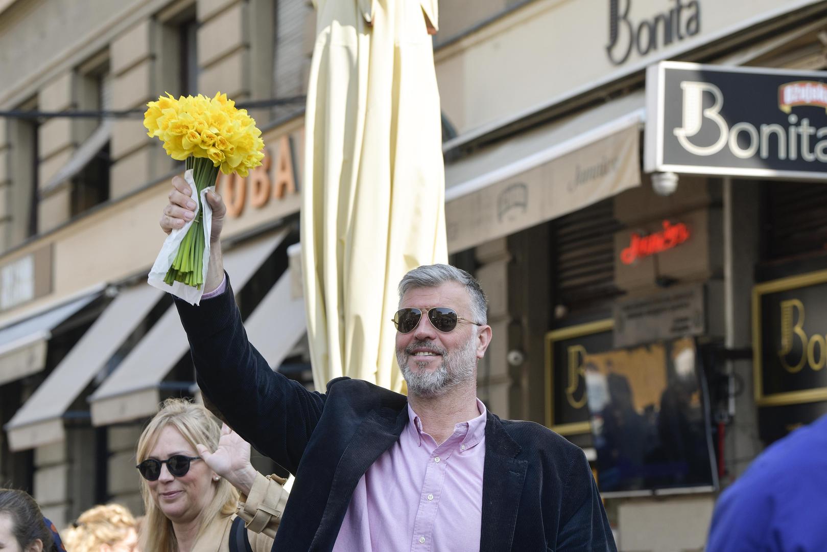 26.03.2022., Zagreb - Udruga Life Europa Donna i Sve za nju obiljezili su Medjunarodni Dan Narcisa na Cvjetnim trgu. 

 Photo: Sandra Simunovic/PIXSELL