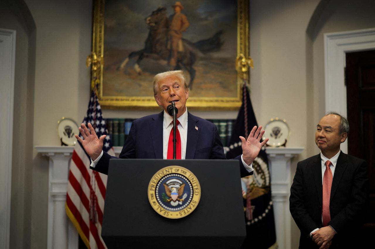 FILE PHOTO: U.S. President Trump delivers remarks on Ai infrastructure at the Roosevelt room at White House in Washington