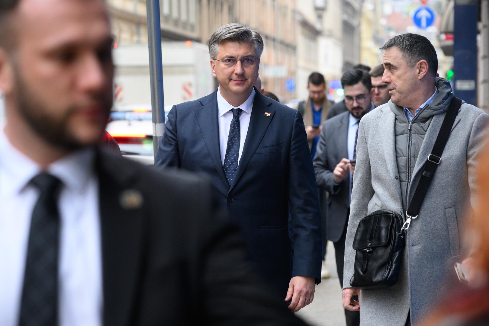 27.02.2024., Zagreb - Dolazak ministara na Sjednicu Sireg predsjednistva HDZ-a. Andrej Plenkovic.
 Photo: Davor Puklavec/PIXSELL