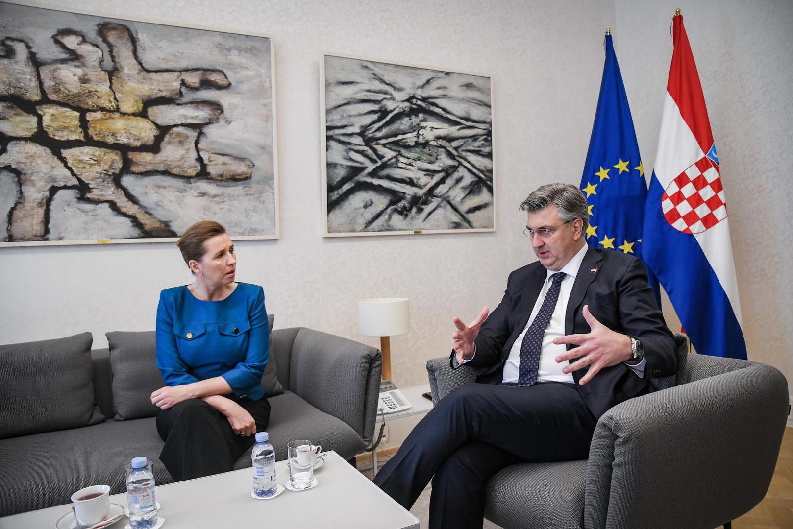 07.03.2023., Zagreb -  Predsjednica Vlade Kraljevine Danske, Mette Frederiksen, sastala se s predsjednikom Vlade RH Andrejom Plenkovicem. Photo: Josip Regovic/PIXSELL