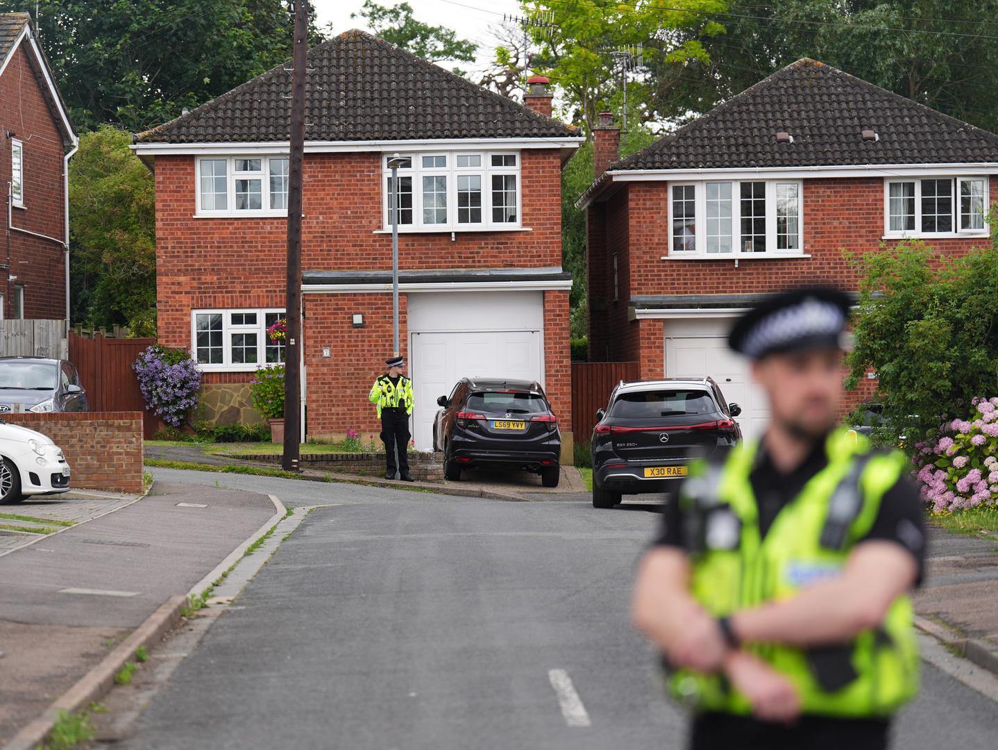 Police in Ashlyn Close, Bushey, Hertfordshire, where three women, who police believe to be related, were found with serious injuries and died at the scene a short time after police and paramedics were called just before 7pm on Tuesday. A manhunt has been launched for Kyle Clifford, 26, from Enfield, north London, who is wanted by detectives investigating the murders of the three women. Picture date: Wednesday July 10, 2024. Photo: James Manning/PRESS ASSOCIATION