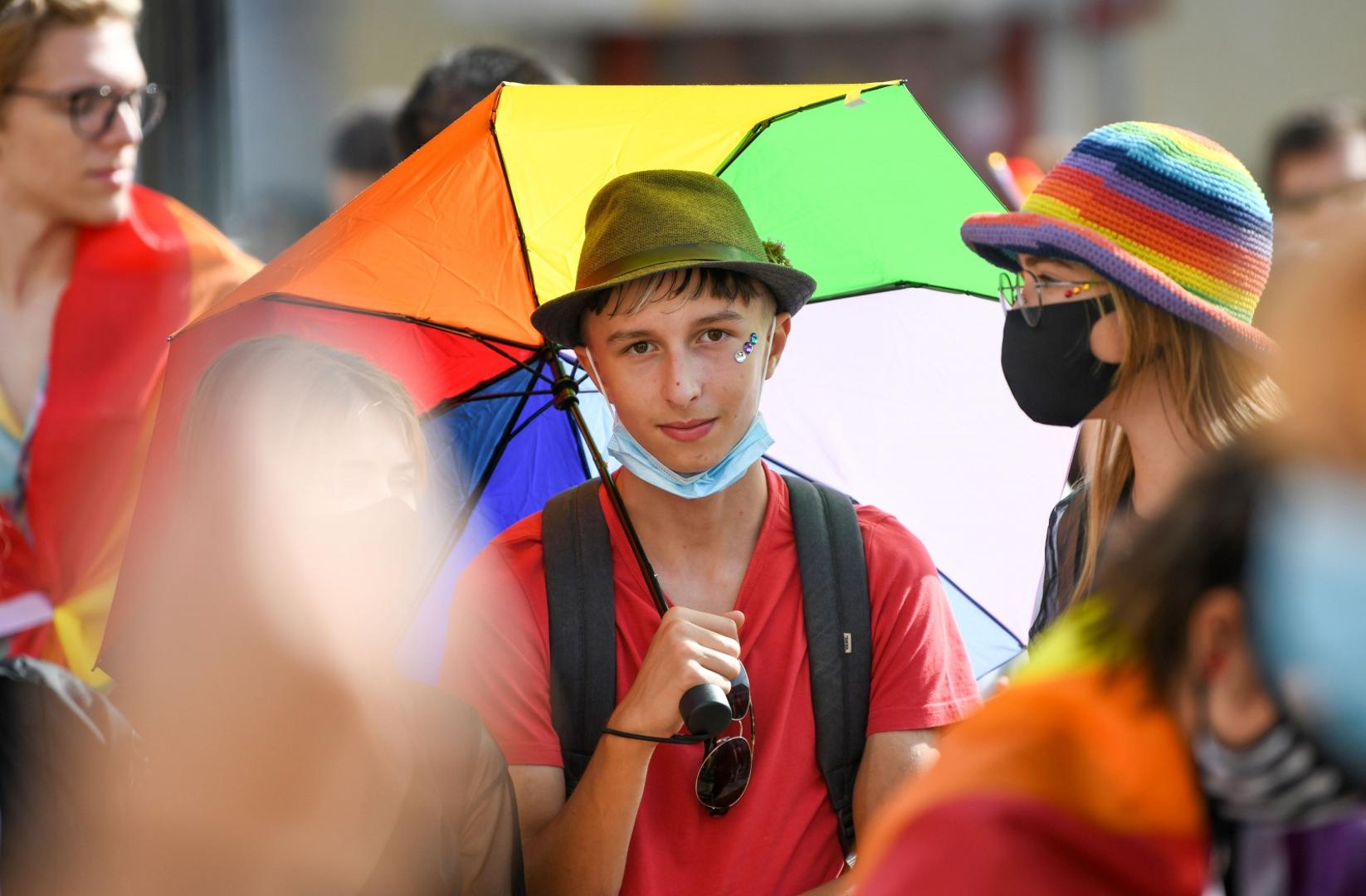 19.09.2020., Zagreb - 19. Povorka ponosa LGBTIQ osoba i obitelji Zagreb Pride 2020 pod sloganom "Sloboda unutar i izvan cetiri zida". Povorka je po prvi puta krenula s Trga svetog Marka. Photo: Josip Regovic/PIXSELL